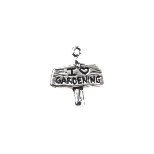 I Love Gardening "Sign" Charm
