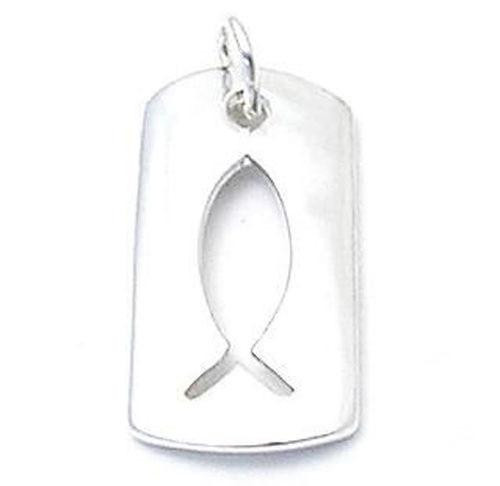 "Christian Fish on Dog Tag" Charm