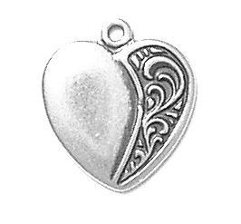 Heart "Scroll Rt." Charm