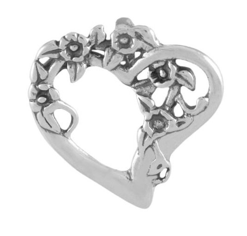 Heart "Flowers" Charm