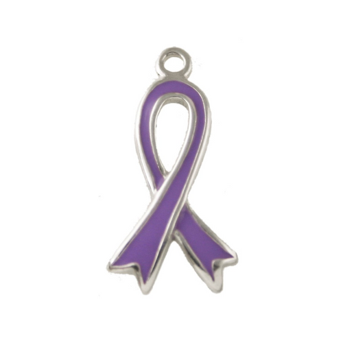 Support Ribbon "Purple Alzheimers" Charm
