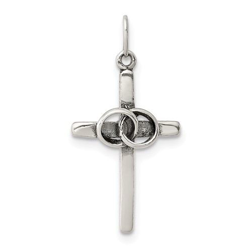 Cross "Wedding Rings" Charm