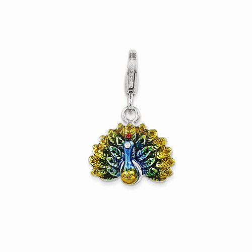 Peacock "Enamel" Charm