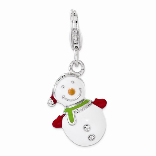 Snowman with "Swarovski" Crystals Charm