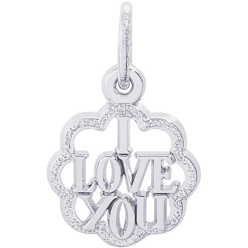 I Love You W/Scalloped Border "Rembrandt" Charm