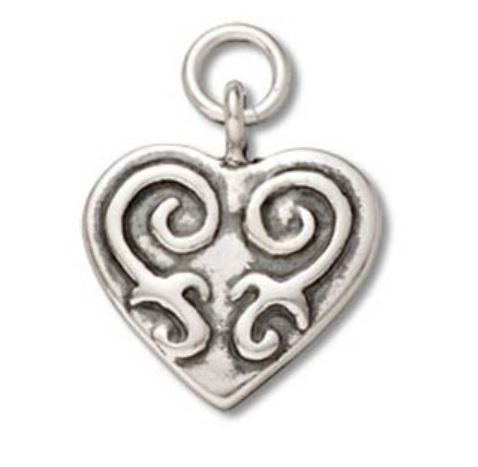 "Scroll Heart" Charm