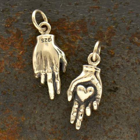 "Hand Holding Heart" Charm