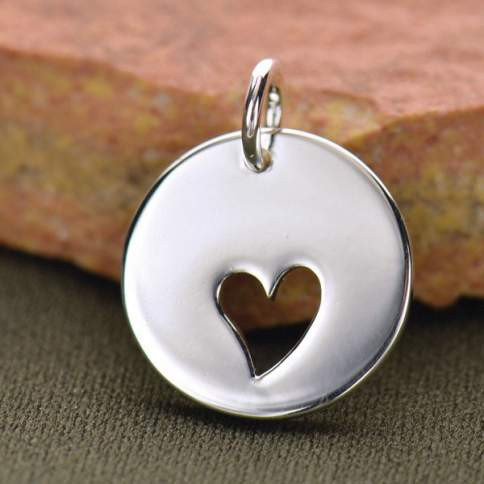 "Single Heart Cut Out" Charm