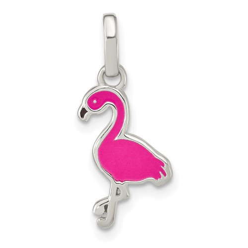 Pink Enamel Flamingo