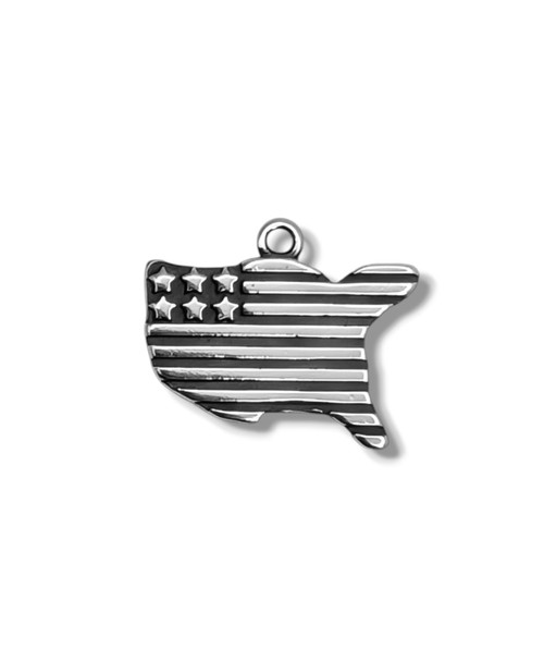 USA Flag Map Charm