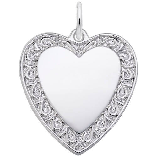 Scrolled Classic Heart "Rembrandt" Charm