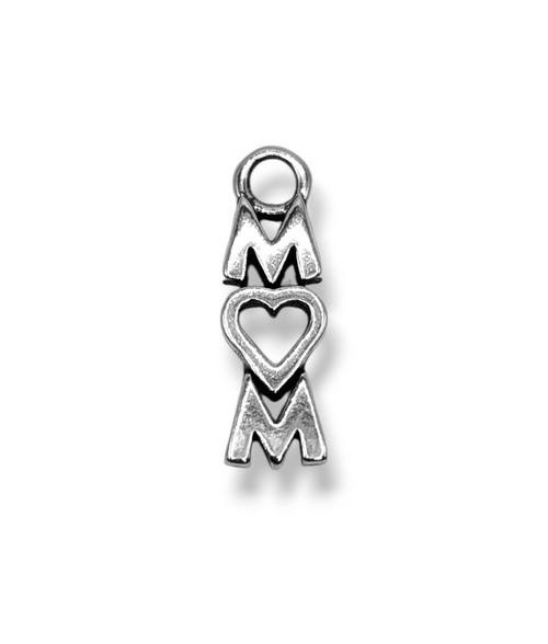 Mom Vertical Heart Charm