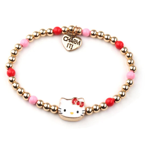 Charm It! Gold Hello Kitty Stretch Bead Bracelet