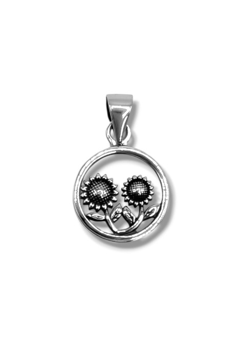 Double Sunflower Circle Charm