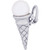 "Vanilla" Pearl Ice Cream Cone "Rembrandt" Charm