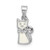 "White Enamel Cat" Charm
