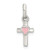 Pink Heart Cross Charm