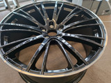 22" Riviera RV148 Alloy Wheels Gloss Black Pin Stripe Lip Polish