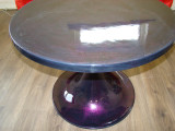 1960`s Tulip Style Large Round Face Table Black Glitter