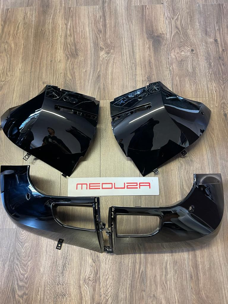Land Rover Side Pods Land Rover Defender 110 L663 Front & Rear Bumper Pods in Gloss Black ...