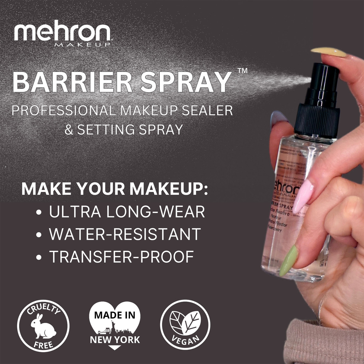  Mehron Makeup Barrier Spray, Setting Spray for Makeup