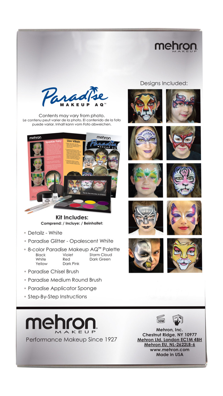 Mehron Makeup Paradise AQ Face & Body Paint 8 Color Palette (Basic) - Face,  Body, SFX Makeup Palette, Special Effects, Face Painting Palette for Art,  Theater, Halloween, Parties and Cosplay