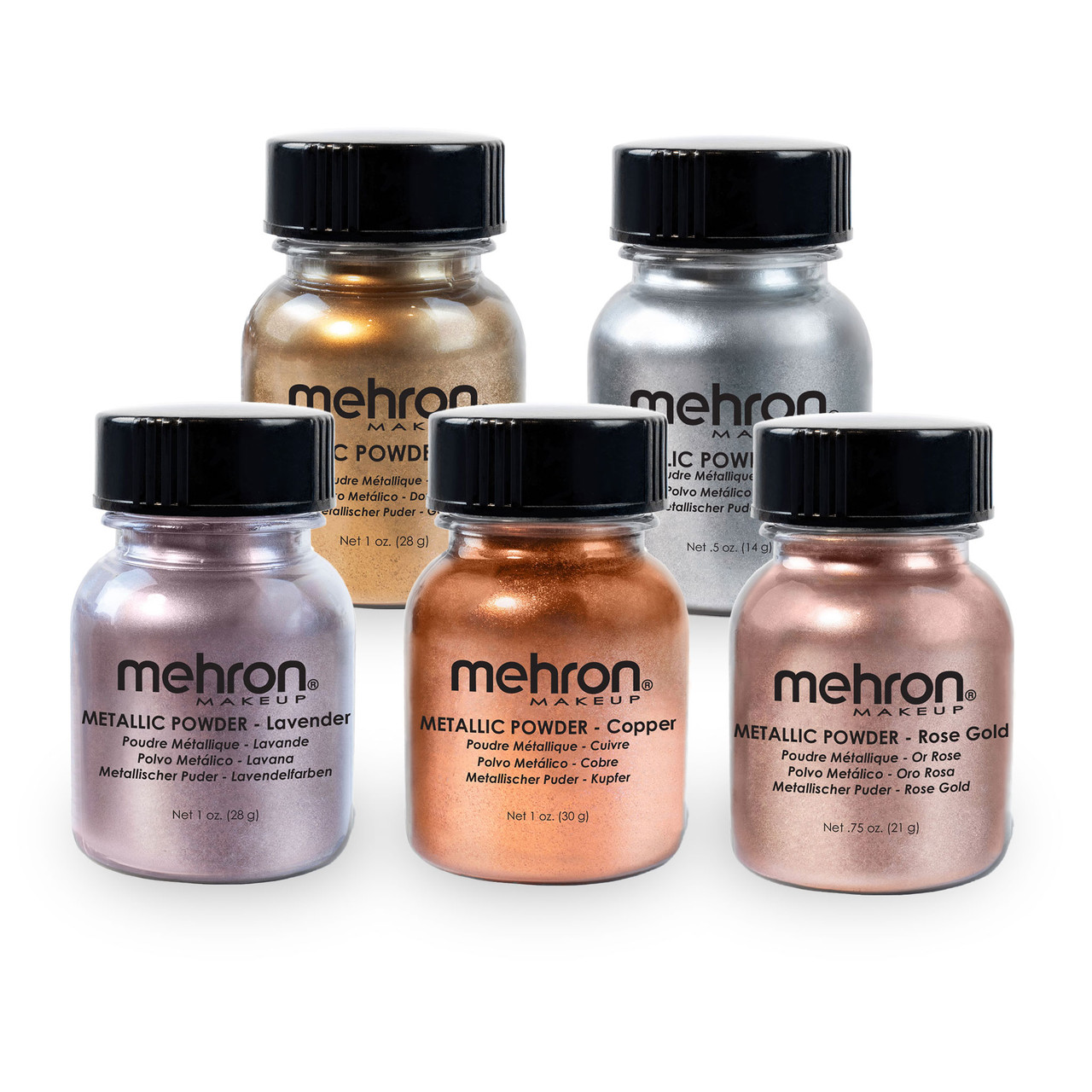 Option : Bronze - 0.17 / 1.0 oz Mehron Metallic Powder With Mixing