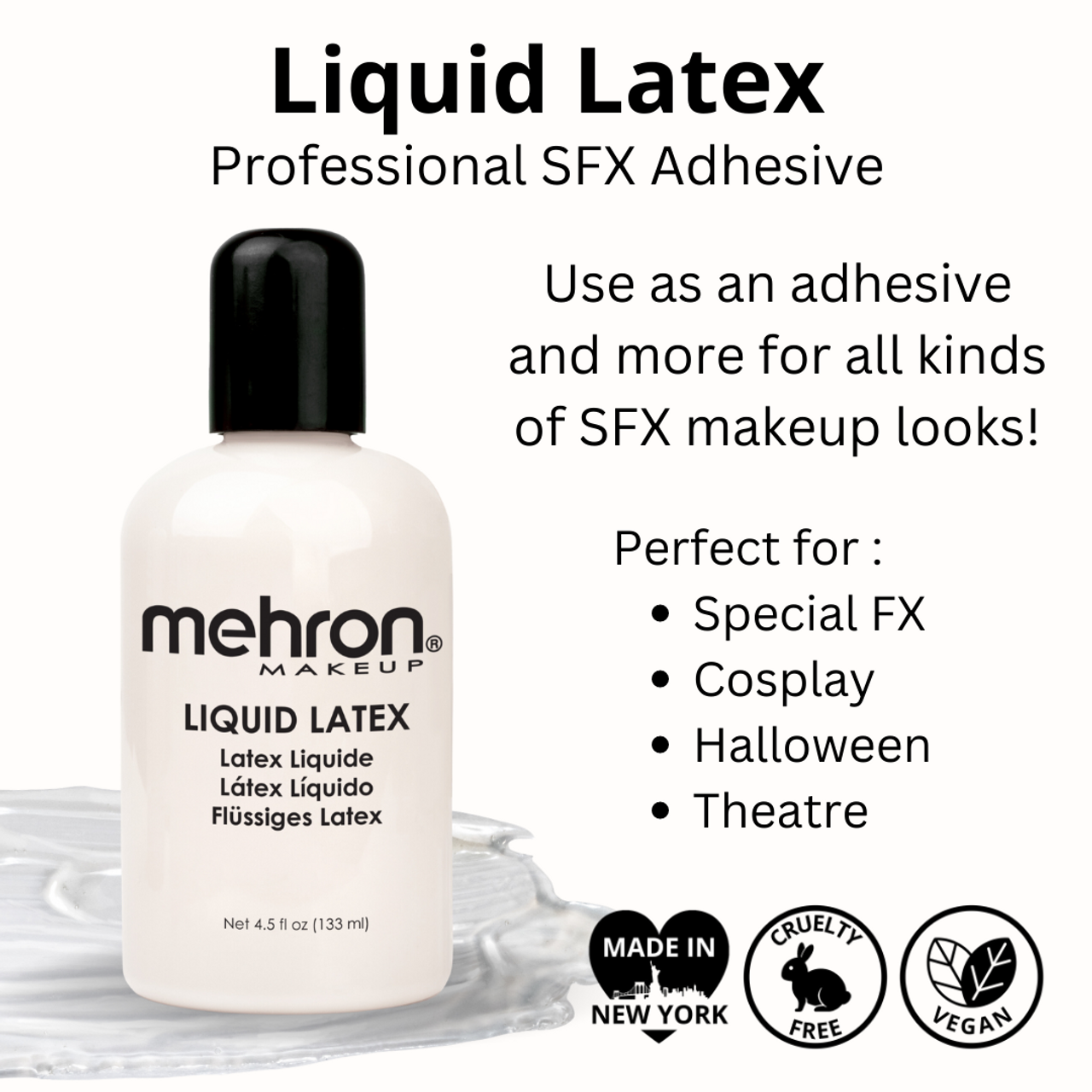 Mehron Látex líquido para maquillaje , 16 onza