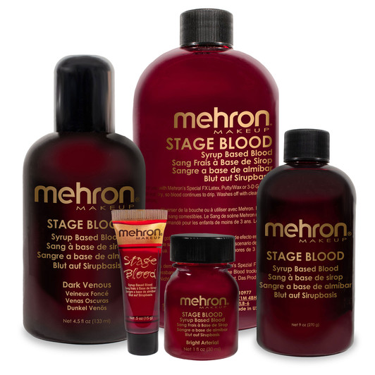 Mehron Fake Bright Arterial Blood - .5oz Squirt Blood For Zombie FX Makeup, Halloween & SFX
