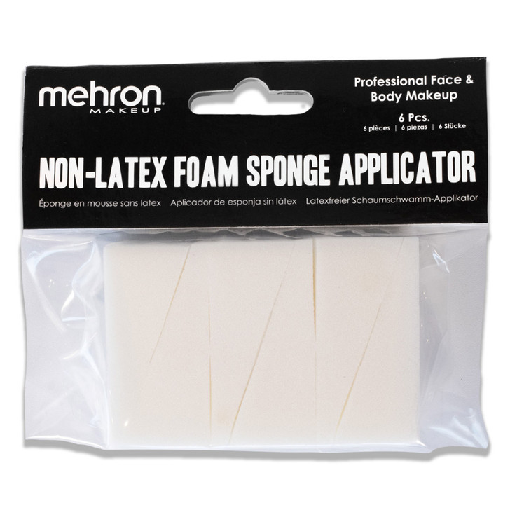 Mehron Makeup Non-Latex Sponge applicators - 6 pack | 6 Wedges