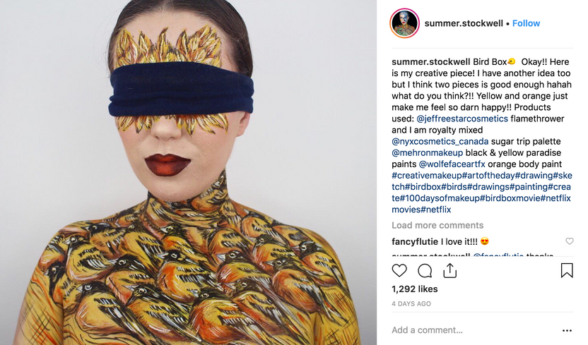 Bird Box Inspired Makeup Looks Filling Our Instagram Feed
