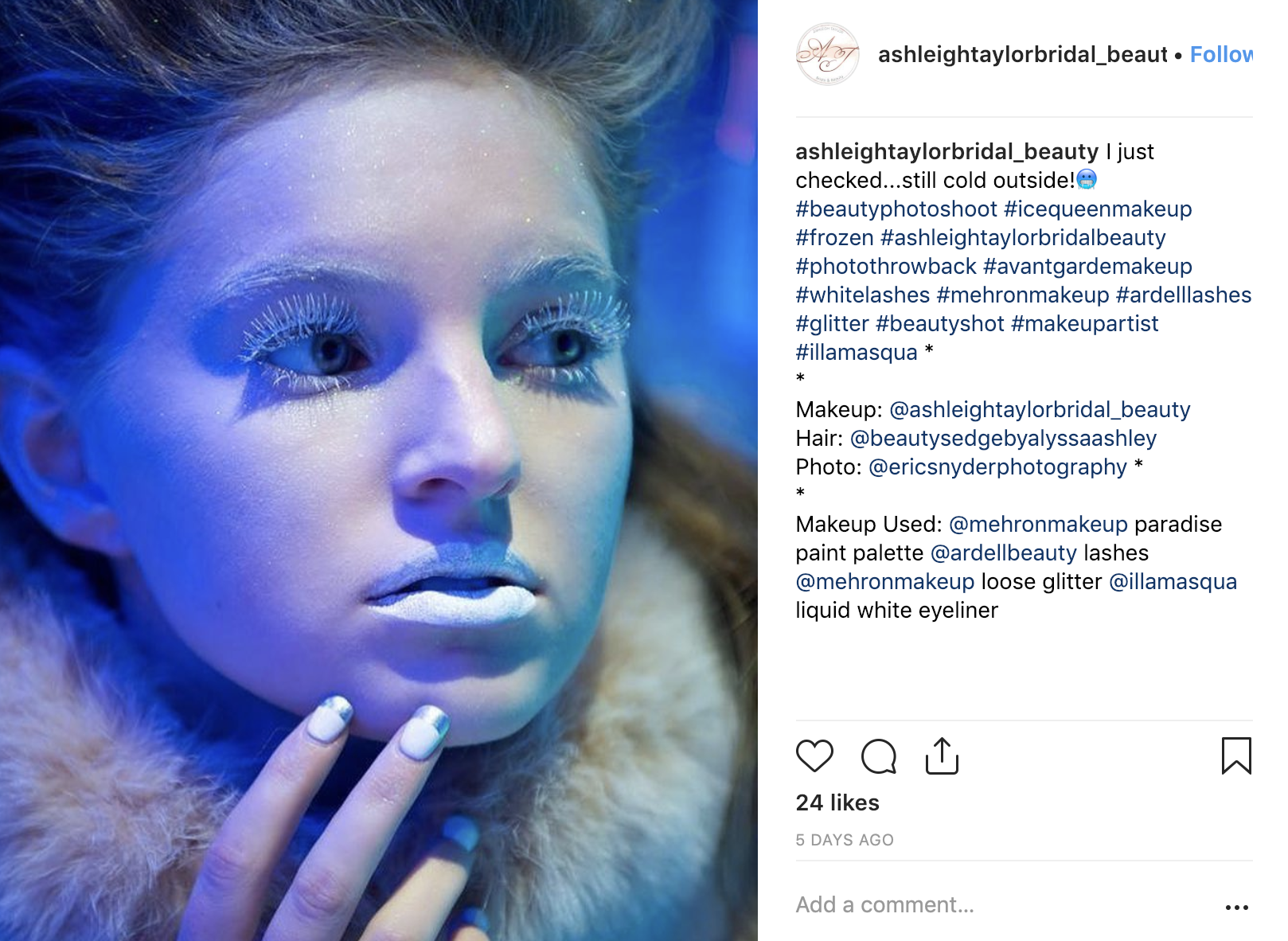 Fake Frost Makeup Looks Mehron