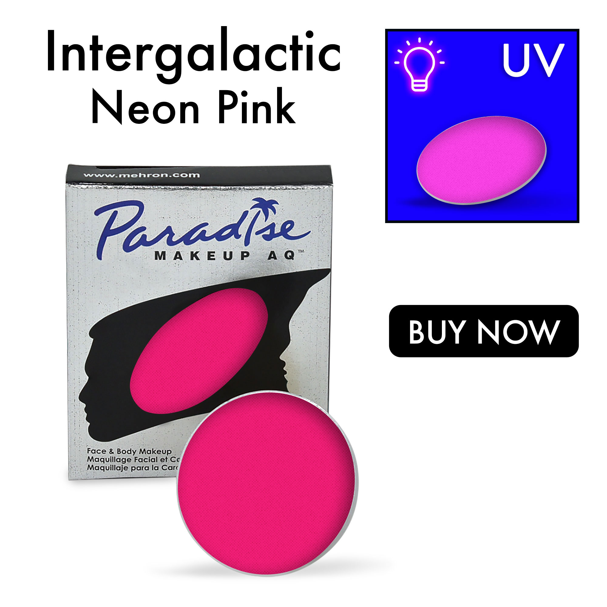 Mehron Paradise AQ Neons 1.4oz Intergalactic (Neon Pink)