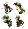 12 Piece Camouflage Mesh Boonie Hats with Flap Neck Cover