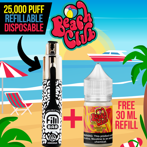 BEACH CLUB REFILLABLE DISPOSABLE 25,000 PUFFS WITH 30ML E-LIQUID