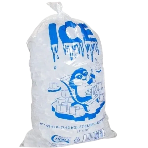 ICE BAG 8LB DRAW STRING* - 500CT