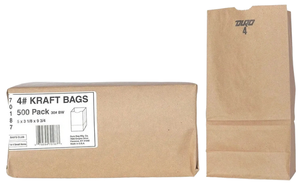 PAPER BAGS #4* - 500CT 8 PER BALE