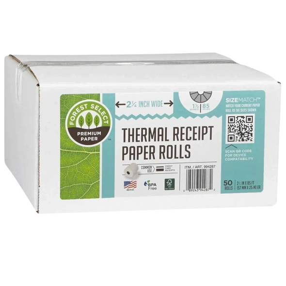 THERMAL PAPER 2.25 X 85 50CT - FOREST SELECT