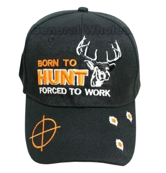 12 Piece Born To Hunt Forced To Work Casual Caps Wholesale