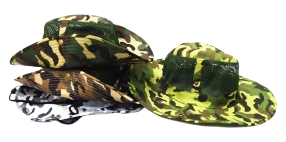 12 Piece Camouflage Mesh Boonie Hats