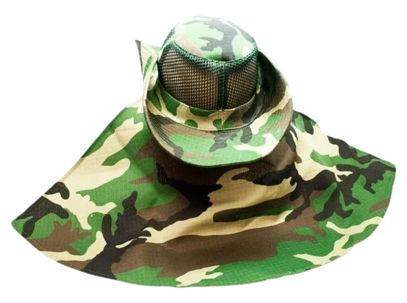 12 Piece Camouflage Mesh Boonie Hats with Flap Neck Cover