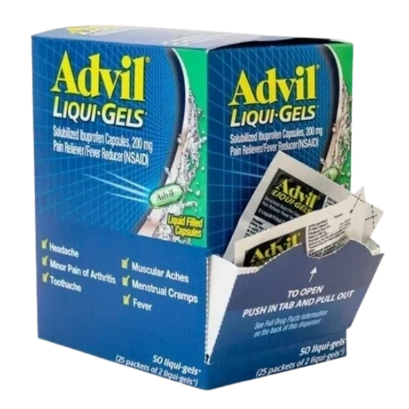 Advil Liquid Gels 2-pack 25ct Dispenser Box