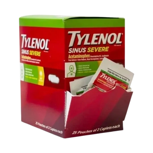 Tylenol Sinus Severe Dispenser Box