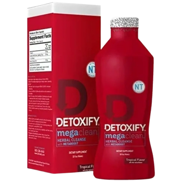 DETOXIFY MegaClean Herbal Cleanse with Meta Boost Tropical Flavored 32 ft oz