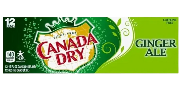 CANADA DRY GINGER ALE 12 PACK 12OZ