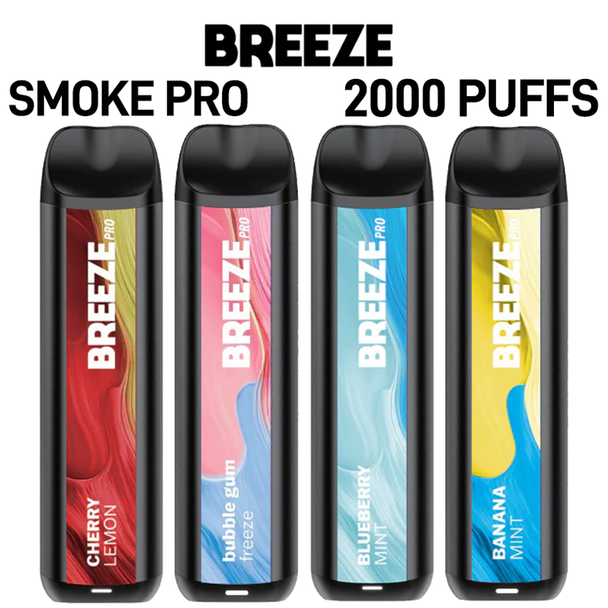 BREEZE SMOKE PRO EDITION 5% DISPOSABLE DEVICE 6ML (2000 PUFFS) - DISPLAY OF 10CT