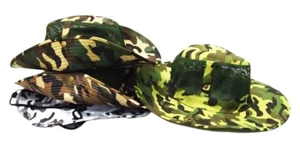 12 Piece Camouflage Mesh Boonie Hats