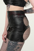 Leather spanking skirt - side view
