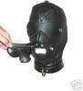 Bdsm  leather bondage hood