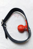 Leather bal gag in red colour 4
